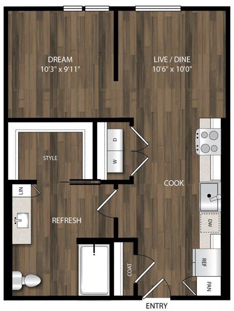 Portland Astoria Apartments in Portland, Oregon S5 Floor Plan